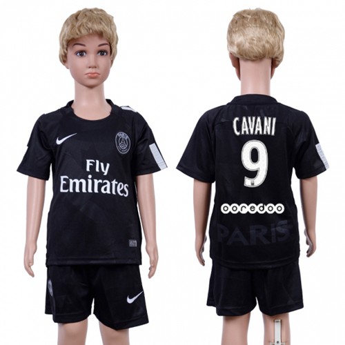 Paris Saint Germain #9 Cavani Sec Away Kid Soccer Club Jersey - Click Image to Close